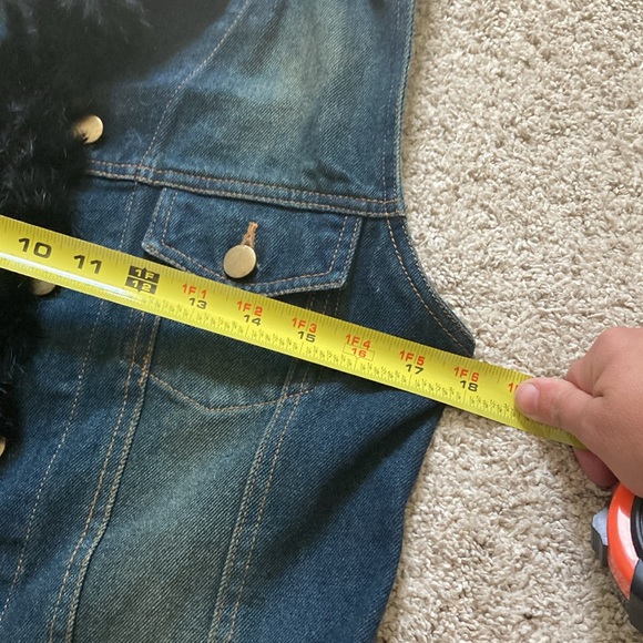 Jean vest with real black rabbit for - Picture 5 of 5